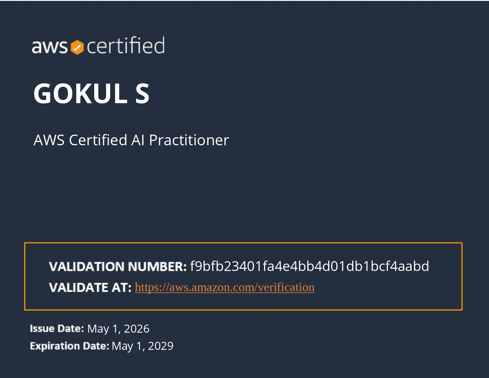 AWS AI Practitioner Certificate